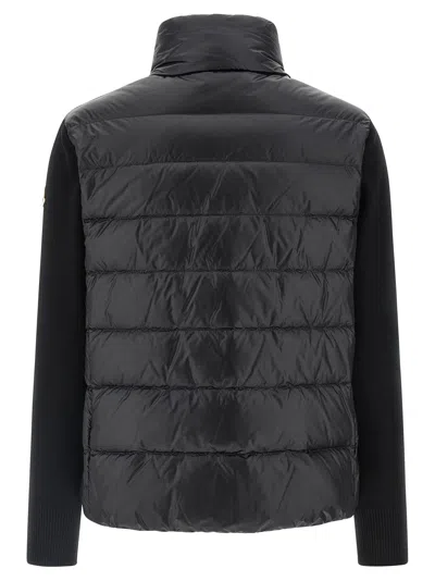 Moncler Womens Black Funnel-neck Brand-patch Regular-fit Shell-down Jacket In Black