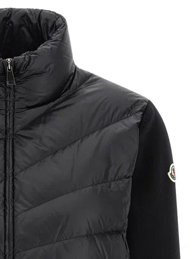 Moncler Womens Black Funnel-neck Brand-patch Regular-fit Shell-down Jacket In Black
