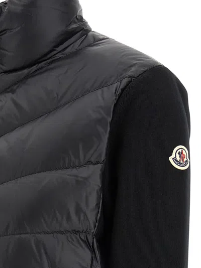 Moncler Womens Black Funnel-neck Brand-patch Regular-fit Shell-down Jacket In Black