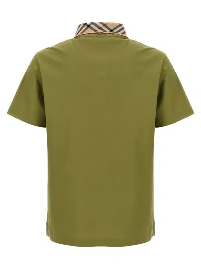 Burberry Organic Cotton Blend Polo Shirt In Green