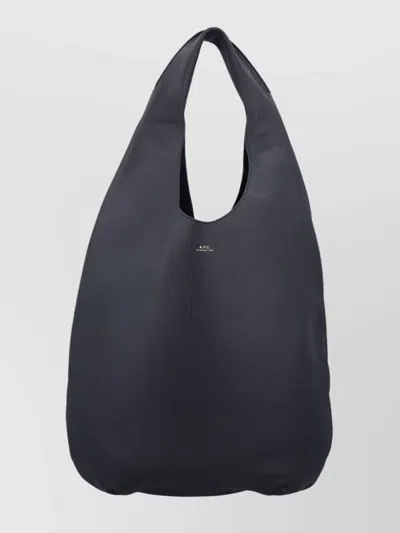 Apc Soft Grained Leather Slouchy Shoulder Bag In Black