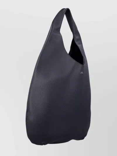 Apc Soft Grained Leather Slouchy Shoulder Bag In Black