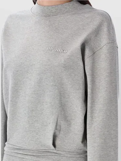 Attico Cotton Jersey Mini Dress In Gray