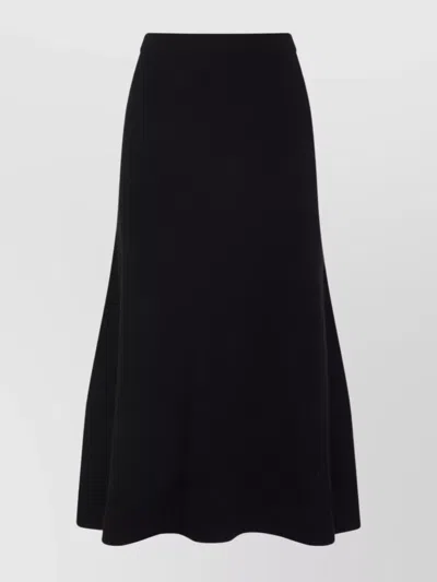Fabiana Filippi Flared High-waisted Wool Silk Cashmere Skirt In Black
