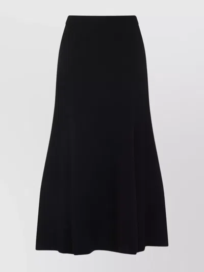 Fabiana Filippi Flared High-waisted Wool Silk Cashmere Skirt In Black