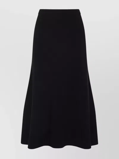 Fabiana Filippi Flared High-waisted Wool Silk Cashmere Skirt In Black