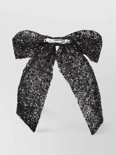 Maison Michel Sequin-embellished Bow Tie In Black