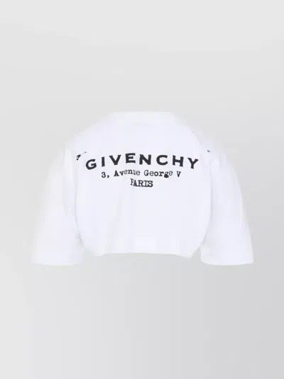 Givenchy Cropped Fit T-shirt In Cotton With Stamp Print Clothing In White