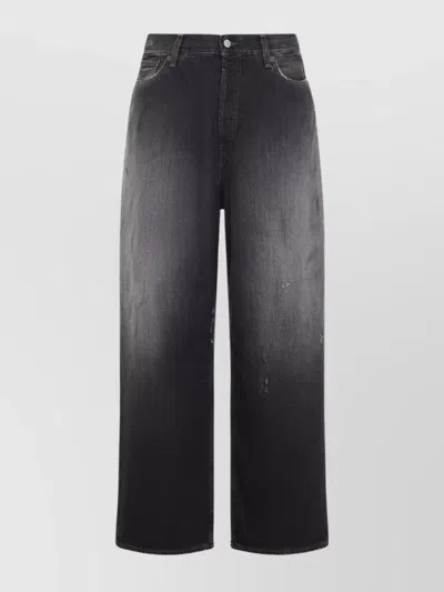 Acne Studios Trafalgar Wide Leg Jeans With Faded Effect In Black