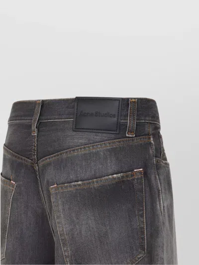 Acne Studios Trafalgar Wide Leg Jeans With Faded Effect In Black