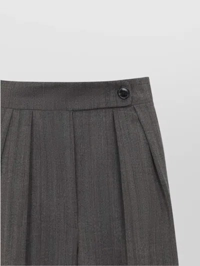 Dries Van Noten Wide Gray Wool Palazzo Pants In Gray