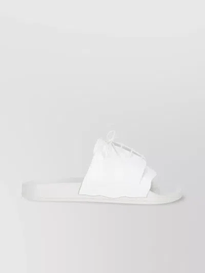 Maison Margiela Lace-up Flat Sole Sandals With Open Toe In White