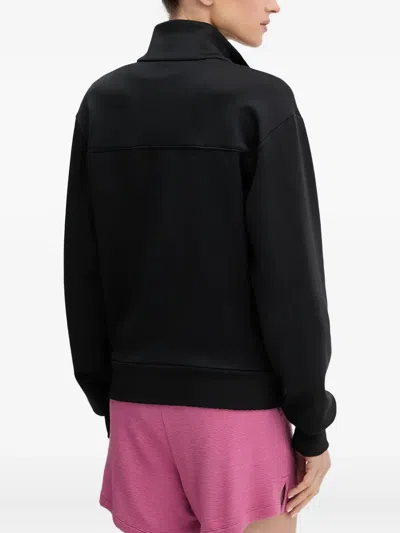 Hugo Boss Zip-up Sweatshirt With Contrast Logo In Black