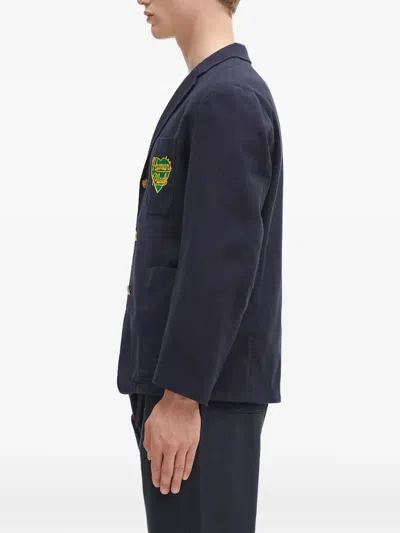 Human Made Heart-patch Button Blazer In Blue