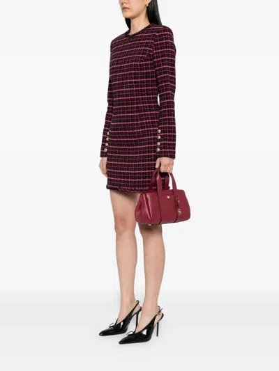 Michael Kors Romee Small Pebbled Leather Satchel In Red