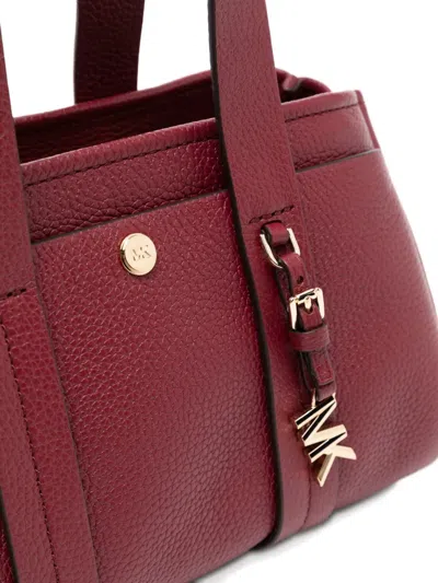Michael Kors Romee Small Pebbled Leather Satchel In Red