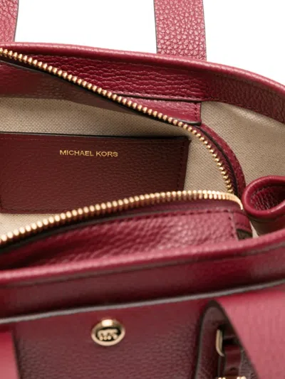 Michael Kors Romee Small Pebbled Leather Satchel In Red