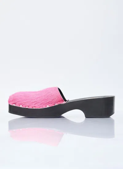 Acne Studios Brushed-effect Leather Mules In Pink