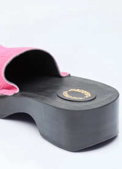 Acne Studios Brushed-effect Leather Mules In Pink