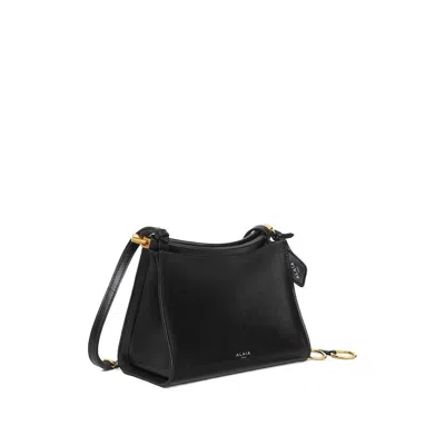 Alaïa Alaia Black Leather Small Square Crossbody Bag In Black