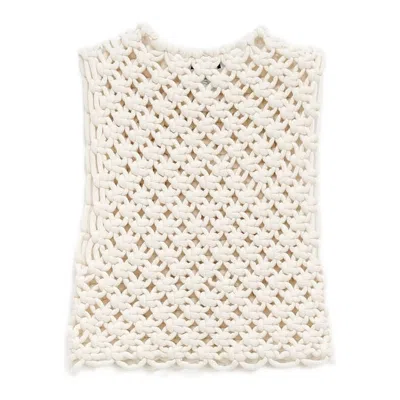 Alaïa Womens Alaia Square Crop Cotton-blend Top In White