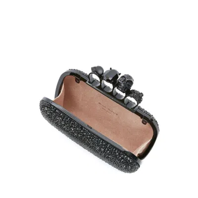 Alexander Mcqueen Knuckle Clutch With Chain In Black