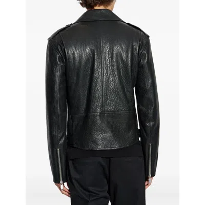 Alexander Mcqueen Piercing Leather Jacket In Black