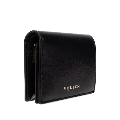 Alexander Mcqueen Logo Snap Button Cardholder Slots In Black