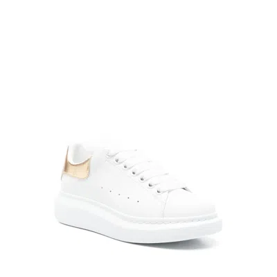 Alexander Mcqueen Metallic Oversized Low-top Sneakers In White