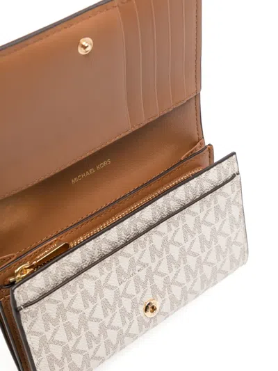 Michael Kors Logo Pattern Wallet Card Slots In White
