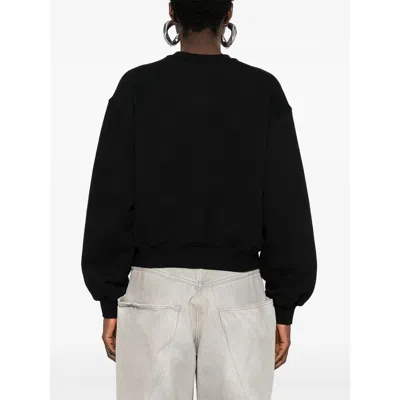 Alexander Wang Relaxed Fit Crew Sweatshirt With Puff Paint Logo In Black