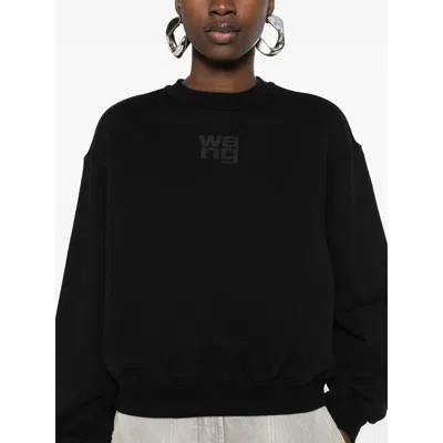 Alexander Wang Relaxed Fit Crew Sweatshirt With Puff Paint Logo In Black