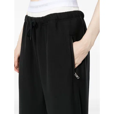 Alexander Wang Wide Leg Sweatpants With Elastic Exposed Brief In Black
