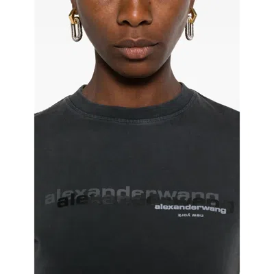 Alexander Wang T-shirt With Logo In Gray