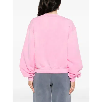 Alexander Wang Puff Logo Sweatshirt In Structured Terry In Pink