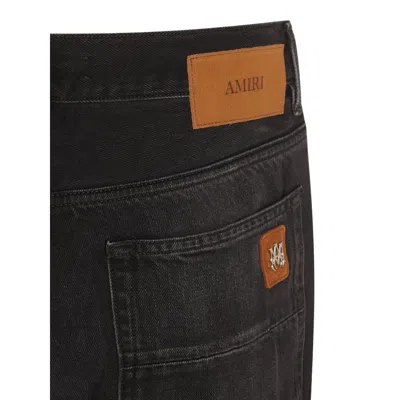 Amiri Straight Trousers With Five Pockets And Belt Loops In Black