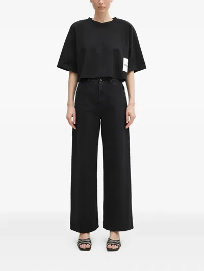 Fiorucci Cropped T-shirt In Black