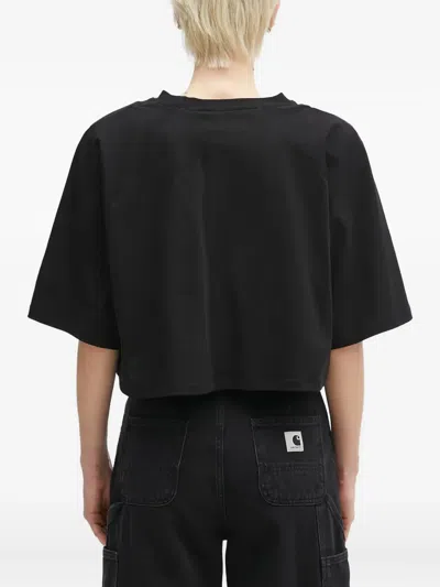 Fiorucci Cropped T-shirt In Black