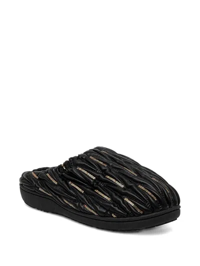 Subu Banquet Sequin Mules In Black