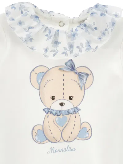 Monnalisa Cotton Babygrow (set Of Three) In Multi