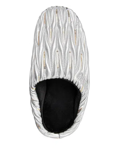 Subu Sequin-embellished Mules In Silver