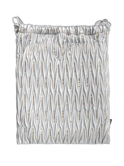 Subu Sequin-embellished Mules In Silver