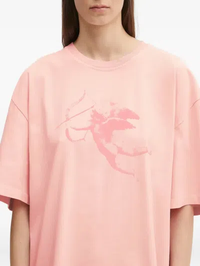 Fiorucci Cupid-print T-shirt In Pink