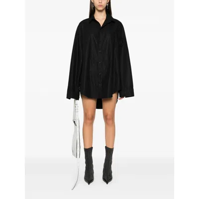 Balenciaga Suspended Shirt Dress In Black