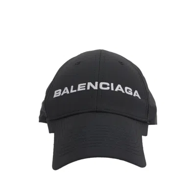 Balenciaga Embroidered Logo Baseball Cap In Black