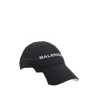 Balenciaga Embroidered Logo Baseball Cap In Black