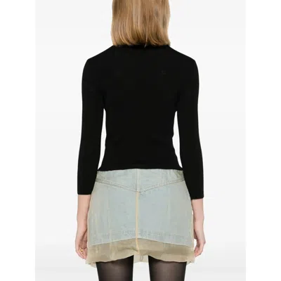 Balenciaga Bb-pattern Open-knit Jumper In Black