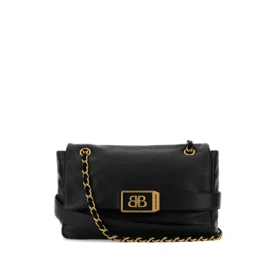 Balenciaga Modu Medium Flap Bag With Chain In Black