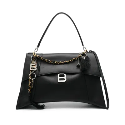 Balenciaga Large Hourglass Soft Tote Bag In Black
