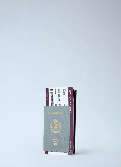 Balenciaga Travel Essentials And Wrist Strap In Gray